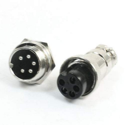 5 Pin Male/Female Metal Aviation Connector Plug