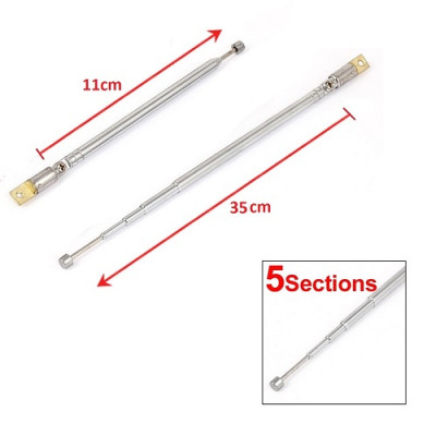 11CM INITIAL 35CM OPENING LONG RADIO CONTROL AM FM RADIO TV TELESCOPIC ANTENNA