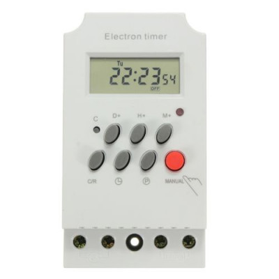 DIGITAL WEEKLY HOURLY PROGRAMMABLE ELECTRONIC TIMER SOCKET AC 220V 25A
