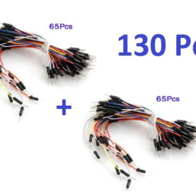 130 Pcs MALE TO MALE SOLDERLESS FLEXIBLE BREADBOARD JUMPER CABLE WIRES 