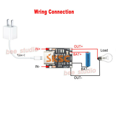 1A  lithium battery 3.7V 4.2V charger module Type-C 