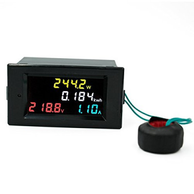 AC 200V - 450V 100A Three Phase 4 in 1 AC Voltmeter Ammeter Power Energy Meter Kwh Color Screen LED Display Single Three Phase