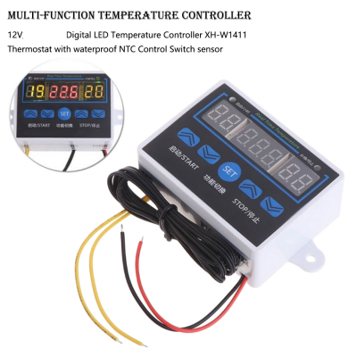 XH-W1411 w1411 temperature controller Incubator Thermostat Control Probe, Incubator Temperature Controller with Plastic Casing (12V DC Input Voltage)