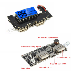 Dual USB 5V 1A 2.1A Mobile Power Bank 18650 Battery Charger PCB Module Board