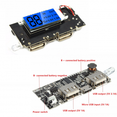 Dual USB 5V 1A 2.1A Mobile Power Bank 18650 Battery Charger PCB Module Board