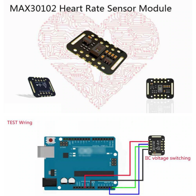MAX30102 Upgraded MAX30100 Heart Rate Pulse Oximetry Sensor Ultra-Low Power Compatible with UNO and STM