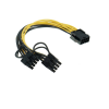 PCI-E PCIE 8p Female to 2 Port Dual 8pin 6+2p Male GPU Graphics Video Card Power Cable Cord 18AWG Wire 20cm