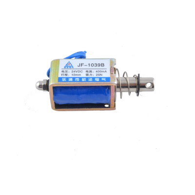 JF-1039B DC 24V 25N 10mm Stroke Push-Pull Type DC Solenoid Electromagnet Linear Motion