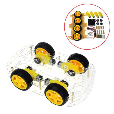 4Wd Robot Smart Car Chassis Kit Four Wheel Drive Dc 3V 5V 6V For Arduino