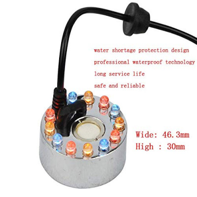 24V Color Changing Ultrasonic Mist Maker Fogger for Water Fountain Pond Atomizer Incubators Air Humidifier 12 LED With Adapter