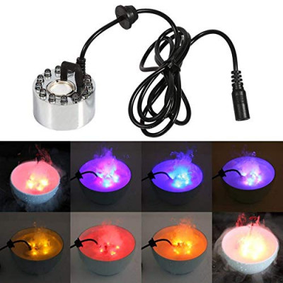 24V Color Changing Ultrasonic Mist Maker Fogger for Water Fountain Pond Atomizer Incubators Air Humidifier 12 LED With Adapter