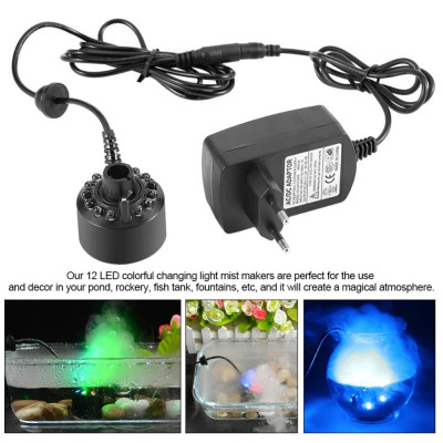 24V 12 LED With Adapter Color Changing Ultrasonic Mist Maker Fogger for Water Fountain Incubators Air Humidifier