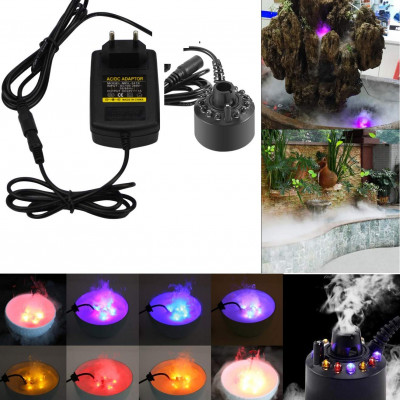 24V 12 LED With Adapter Color Changing Ultrasonic Mist Maker Fogger for Water Fountain Incubators Air Humidifier