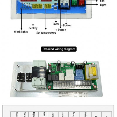 XM-18E XM18 Automatic Egg Incubator Controller Thermostat Temperature Humidity Incubator Sensor Six Incubation Modes