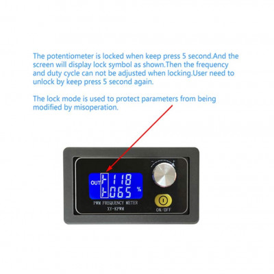 XY-KPWM PWM Signal Generator 1 Channel 1Hz-150KHz PWM Pulse Frequency Duty Cycle Adjustable Module LCD Display ON Off Button