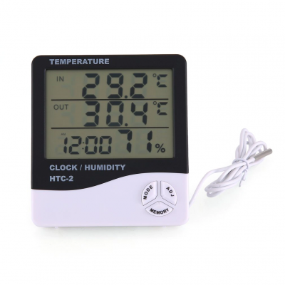 HTC-2 HTC2 Thermohygrometer Single Temperature Large Screen with Alarm Clock
