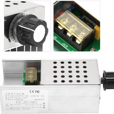 6000W AC 220V SCR Electric Voltage Regulator Dimmer Motor Speed Control Dimmer Thermostat