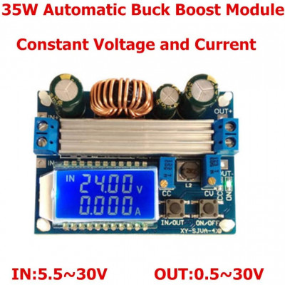 4A 5.5-30V to 0.5-30VDC-DC with LCD Display Buck Boost Converter Automatic Adjustable Voltage Step Up Down