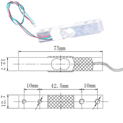 10kg Load Cell Weight Sensor with HX711 ADC Converter