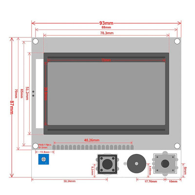 RAMPS1.4 LCD 12864 LCD control panel Reprap 2004 LCD Control board Smart Adapter