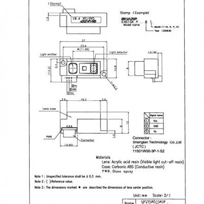 GP2Y0A51SK0F Infrared Distance Measurement, Analog Short Range Infrared Range Sensor 2-15cm