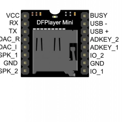 MP3-TF-16P DFPlayer Mini MP3 Player, MP3 Voice Decode Supporting TF Card U-Disk IO/Serial Port/AD