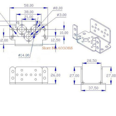 MG995 MG996 steering gear pan and tilt mount mechanical robot servo mount set