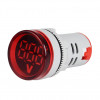 Round LED Mini Digital Display AC 220V 22mm round Voltmeter  Range 60V to 500V- Red