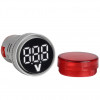 Round LED Mini Digital Display AC 220V 22mm round Voltmeter  Range 60V to 500V- Red