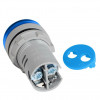 Round LED Mini Digital Display AC 220V 22mm round Voltmeter  Range 60V to 500V- Blue