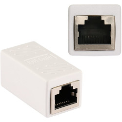 Ethernet RJ45 Adapter - Shielded in-Line Coupler for Cat7/Cat6/Cat5e/cat5 Ethernet Cable Extender Connector - Female to Female, White