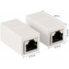 Ethernet RJ45 Adapter - Shielded in-Line Coupler for Cat7/Cat6/Cat5e/cat5 Ethernet Cable Extender Connector - Female to Female, White