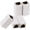 Ethernet RJ45 Adapter - Shielded in-Line Coupler for Cat7/Cat6/Cat5e/cat5 Ethernet Cable Extender Connector - Female to Female, White