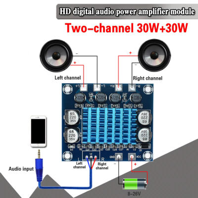 Tpa3110 Xh-a232 30w + 30w Digitale Stereo Audio Power Amplifier Board DC 8-26V 3A