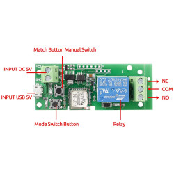 WiFi Relay USB DC 5V Relay Module Smart Home Wireless Switch Controller with APP WiFi Relay USB DC 5V Relay Module Smart Home Wireless Switch Controller with APP