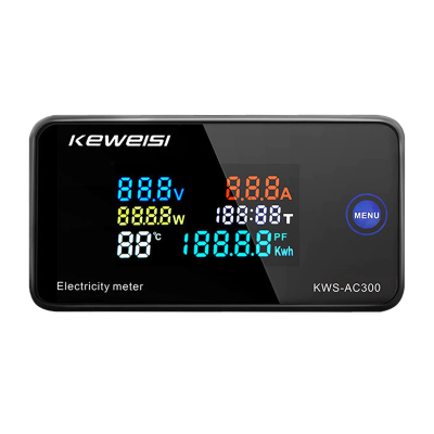 KWS-AC300 Digital Ampermeter Power Energy Voltmeter Ammeter AC 6 in 1 220V 110V 50V~300V 100A Volt Watt Kwh temperature Ammeter