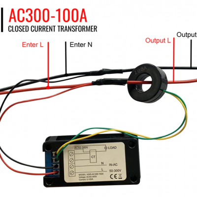 6 in 1 ac50-300v Color Display Digital Power Energie Temp Messgerät Amperemeter Voltmeter