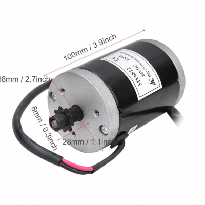  MY6812 24V 100W High Speed Small Brush Motor with Belt Pulley  for E Bike e-bike