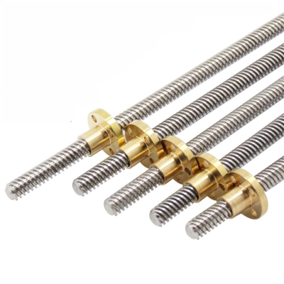 T8 Lead Screw OD 8mm Pitch 2mm Lead 2mm/8mm 400mm With Brass Nut For Reprap 3D Printer
