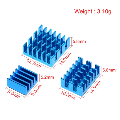 High quality anodized color heat sink for Raspberry Pi 4B, motherboard IC heat sink kit with adhesive