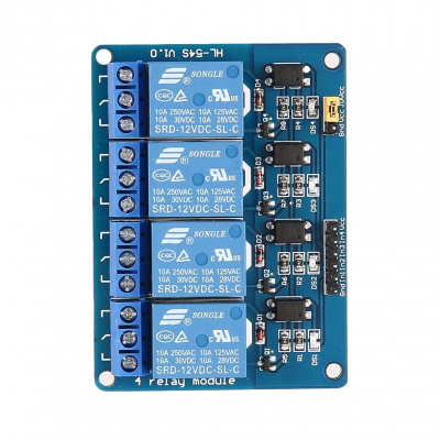 DC 12V 4 channel relay module with optocoupler 
