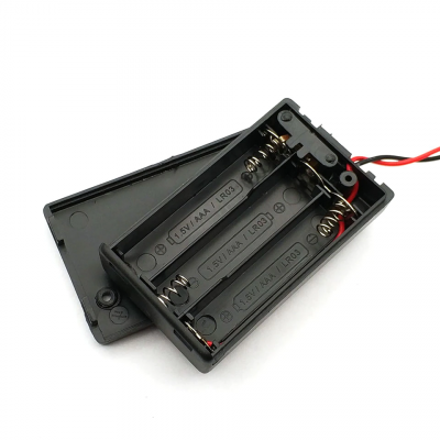 3 AA 4.5V in series battery box with switch with cover