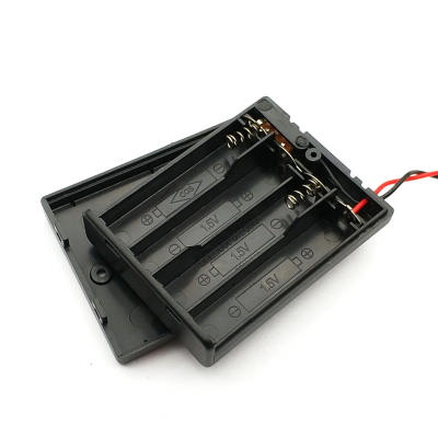 4 AA 6V in series battery box with switch with cover