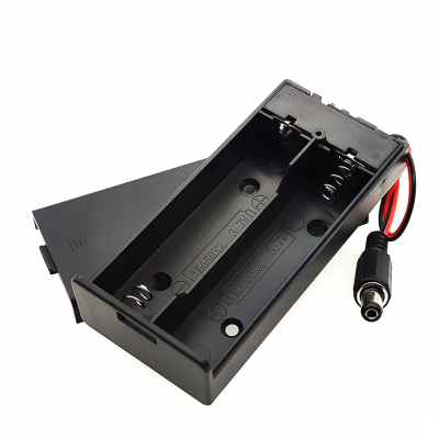 18650 2 battery box with cover with switch with DC head