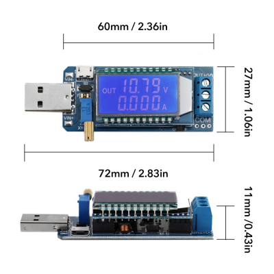 5V To 3.3v 9V 12V 24V Desktop Power Module Battery Capacity Tester