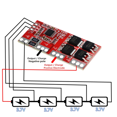 4 strings of lithium battery protection board 30A high current 4 strings without activation, automatic recovery 14.8V 16.8V
