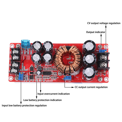 1200W high power DC-DC boost constant voltage constant current adjustable car charging power module Input DC10-60V output 12-83V
