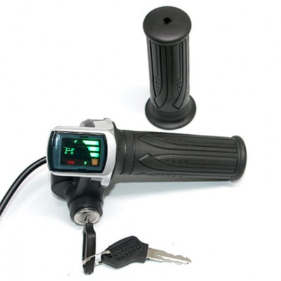 24V ebike Throttle with LCD Display ON-OFF Key Lock for electric Bike Bicycle Scooter erickshaw