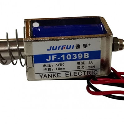 JF-1039B DC 6V 25N 10mm Stroke Push-Pull Type DC Solenoid Electromagnet Linear Motion