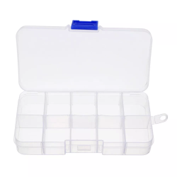 10 Grids Transparent Plastic Storage Box for Small Component Jewelry Pills Organizer 10 Grids Transparent Plastic Storage Box for Small Component Jewelry Pills Organizer